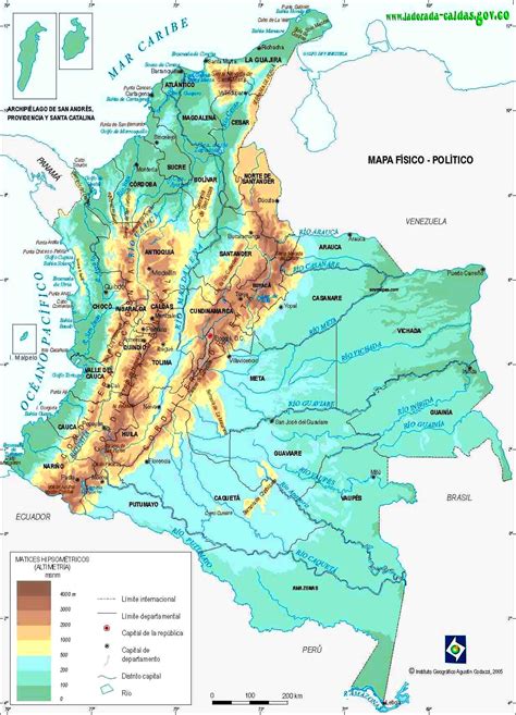 Mapa Físico De Colombia Mapa De Colombia