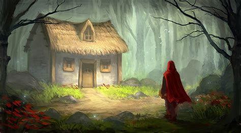 Fantasy Art Fairy Tale Little Red Riding Hood Trees Little Red