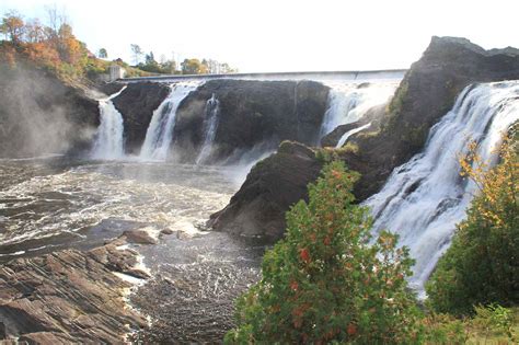 Chutes De La Chaudiere Wide Urban Waterfall In Quebec City