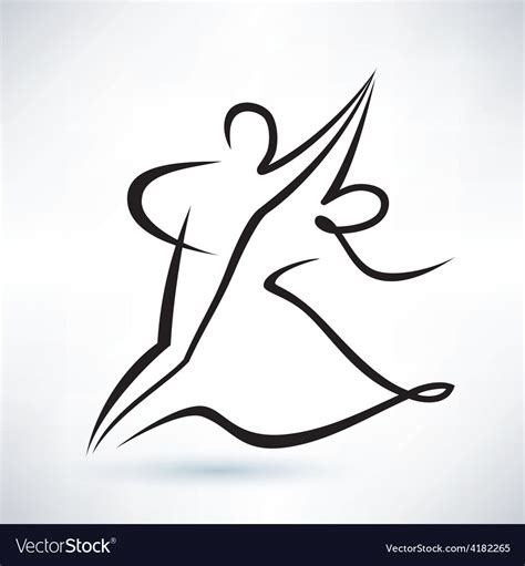 Dancing Couple Outlined Sketch Royalty Free Vector Image