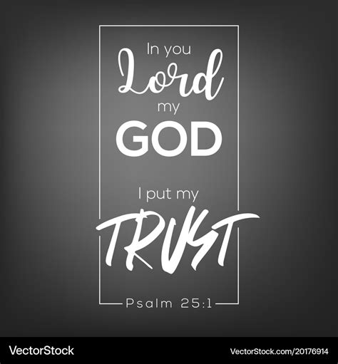 Bible Verse For Faith Typography Poster Royalty Free Vector