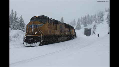 trains through the snow up trains climb donner pass youtube