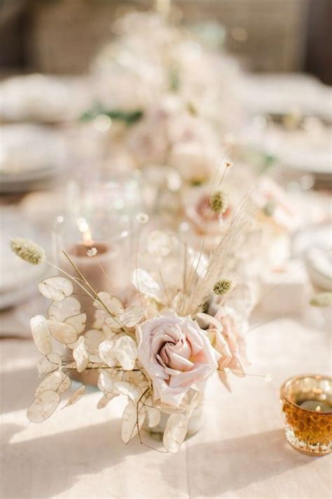 Elegant Blush And Ivory Wedding Tablescapes Romantic Wedding