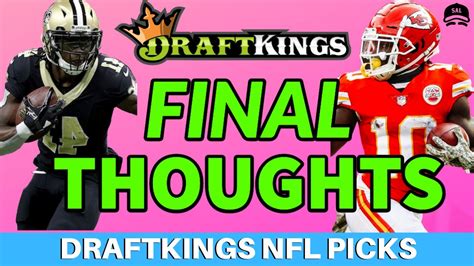Draftkings Nfl Picks Week 10 Final Thoughts Picks Nfl Dfs Picks Youtube
