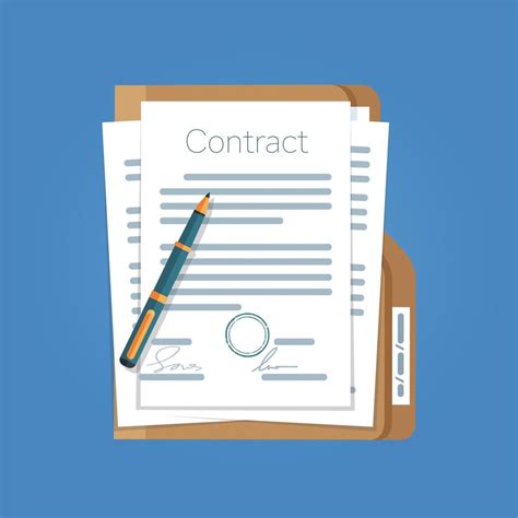 Signed Paper Deal Contract Icon Agreement Pen On Desk Flat Business