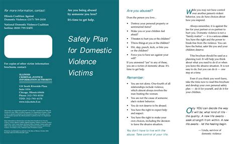 Collection of most popular forms in a given sphere. Domestic Violence Safety Plan Brochure | Templates at allbusinesstemplates.com