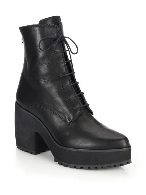 Lyst Ld Tuttle Arrow Leather Lace Up Platform Boots In Black