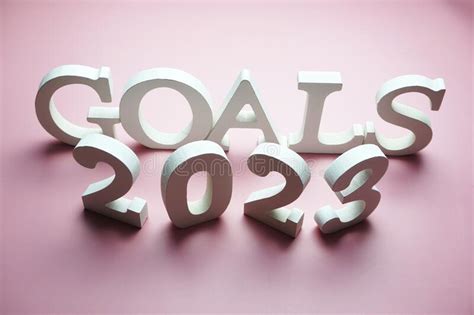 Goals For 2023 Alphabet Letter On Blue Background Stock Photo Image