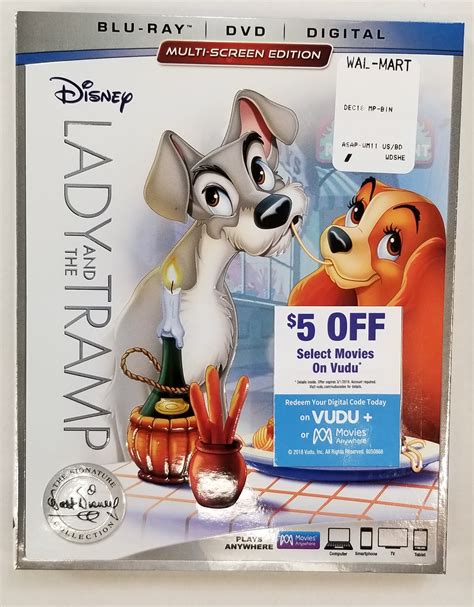 Lady And The Tramp Signature Edition Blu Ray Dvd Digital Code