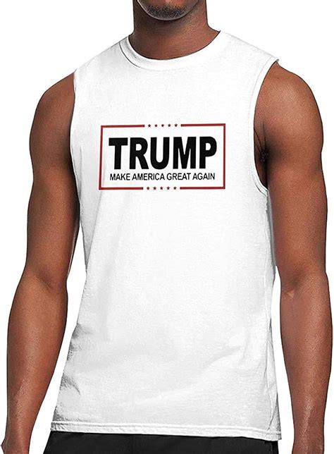 Fziee Classic Mens Sleeveless T Shirt Print Trump Magawhitelarge