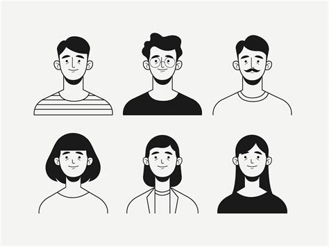 Hand Drawn People Avatar Collection Free Download Vector Psd And