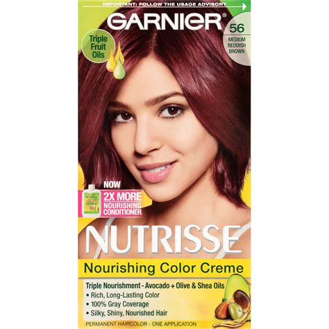 Mix your blonde hair dye in a bowl: Garnier 56 Medium Reddish Brown (Sangria) Nourishing Color ...