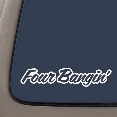 four bangin jdm decal sticker 7 5 inches by 1 5 inches white vinyl car truck van suv