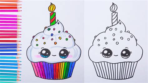 How To Draw A Birthday Cupcake Easy Drawings Easy Drawings Abstract