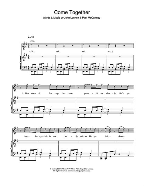 Come Together Sheet Music By Michael Jackson Piano Vocal And Guitar