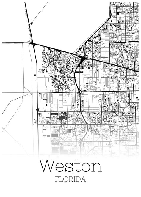 Weston Florida Map Poster By Reldesign Displate