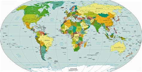 Political World Map World Map Continents Countries And Territories