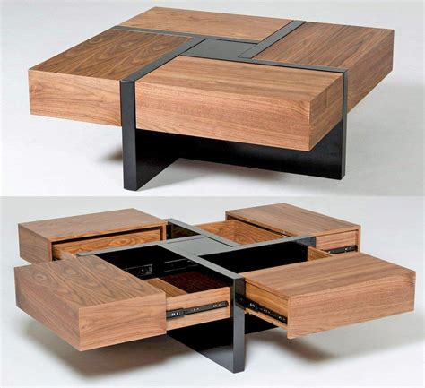 This Beautiful Wooden Coffee Table Has Secret Drawers That Make For A
