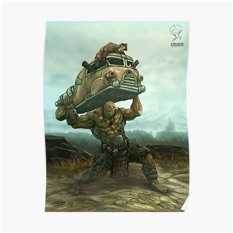 fallout super mutant behemoth throwing truck poster for sale by vintage travler redbubble