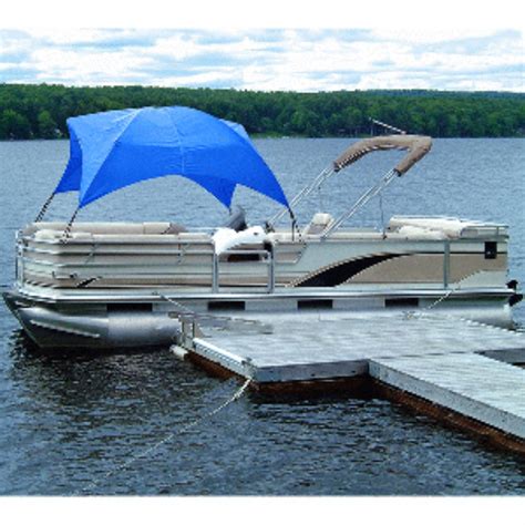 22 Blue Solid Contemporary Pontoon Easy Up Shade Top Pontoon Boat