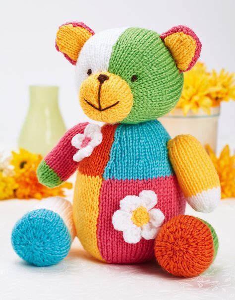 Free Knitting Pattern For Sherbert Bear This Colorful Bear Is Knit