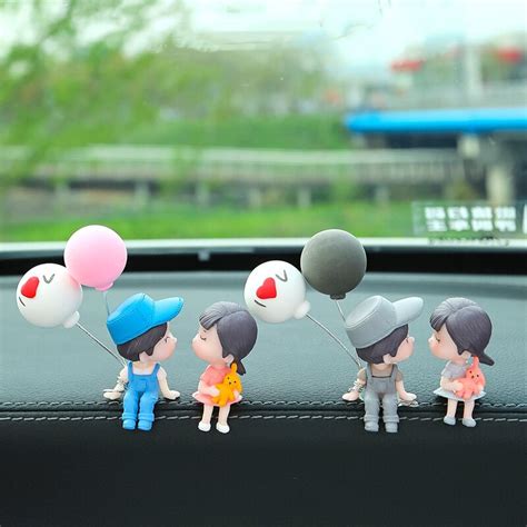 Car Decoration Cute Cartoon Couples Action Figure Figurines Balloon