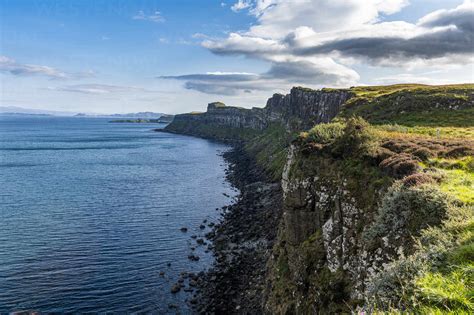 Uk Scotland Steep Coastal Cliffs Of Isle Of Skye Stock Photo