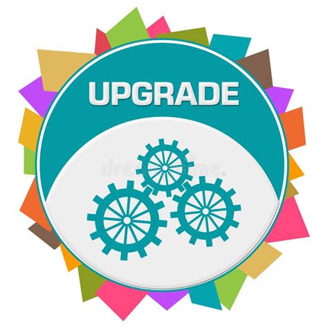 Upgrade With Gears Blue Grey Horizontal Stock Illustration