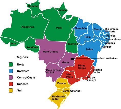 Mapa Brasil Geografia Do Brasil Mapa Brasil Regiões Estudar Geografia