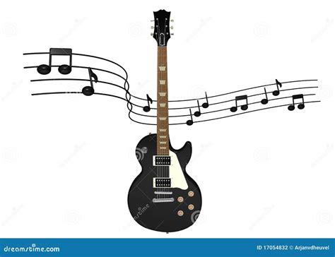 Red Electric Guitar With Music Notes Art Board Print