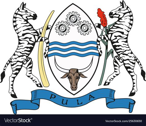 Republic Botswana Coat Arms Royalty Free Vector Image