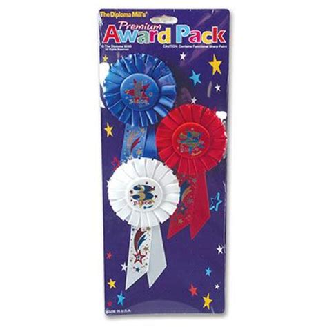 3 X 1st 2nd 3rd Place Colourful Finishing Rosettes Badges Ribbons