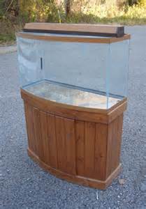 46 Gallon Aquarium Bowfront Fish Tank W/ Wood Stand Light Tempered 