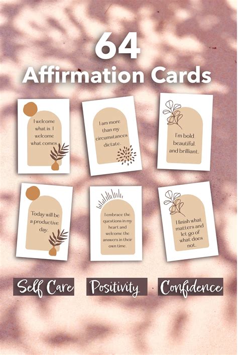 Printable Affirmation Card Deck For Positivity And Etsy