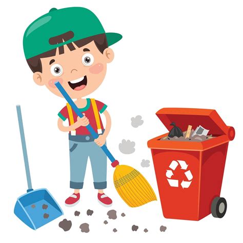 Funny Kid Cleaning The Environment 2539159 Vector Art At Vecteezy