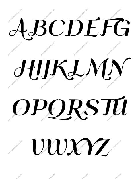Art Deco Italic Uppercase And Lowercase Letter Stencils A Z 14 Inch Up