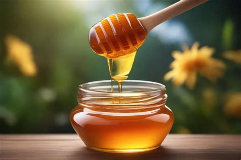 Premium Ai Image Nature S Sweetness A Jar Of Golden Honey