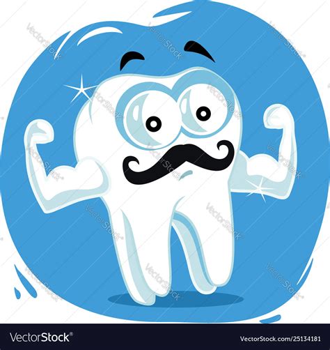 Strong Healthy Tooth Cartoon Royalty Free Vector Image