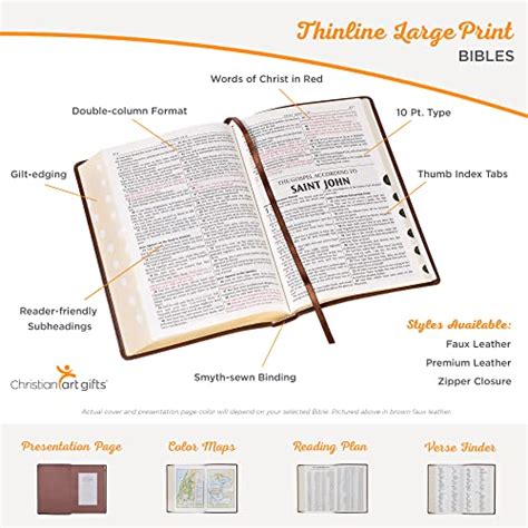 Kjv Holy Bible Thinline Large Print Faux Leather Red Letter Edition