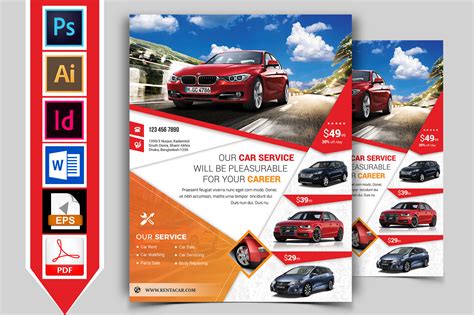 Rent A Car Flyer Template Vol 07 By Imagine Design Studio Thehungryjpeg