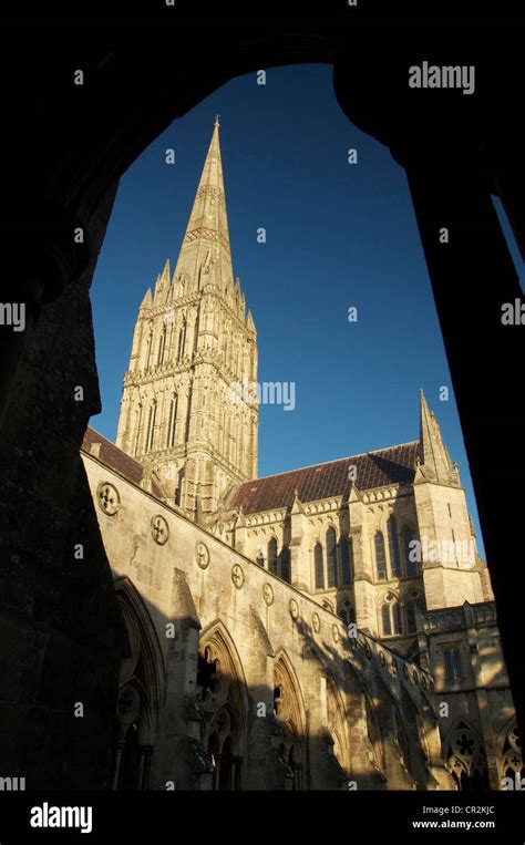 The Elegant Spire Of Salisbury Cathedral Pointing To The Heavens Seen