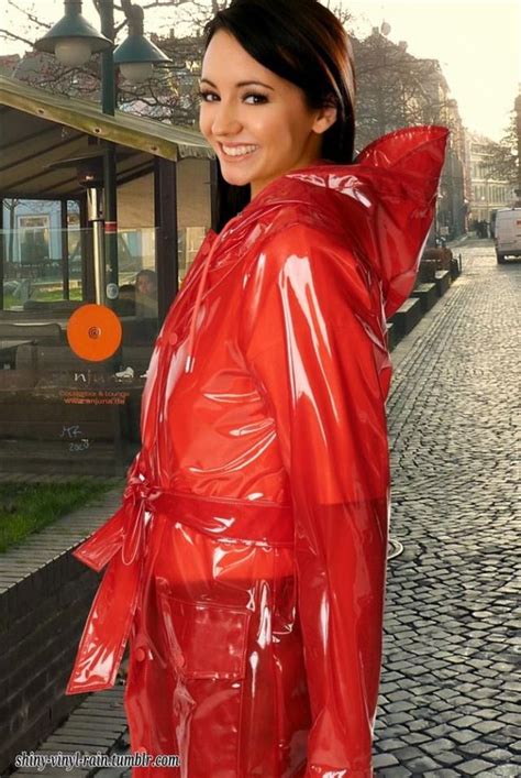 red pvc red raincoat pvc raincoat rainwear fashion