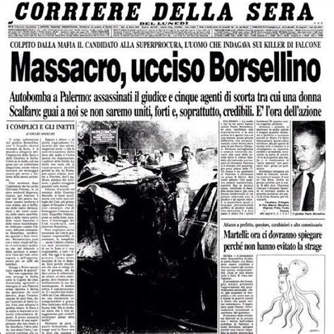 Paolo Borsellino 25 Anni Fa La Strage Di Via Damelio Corriereit