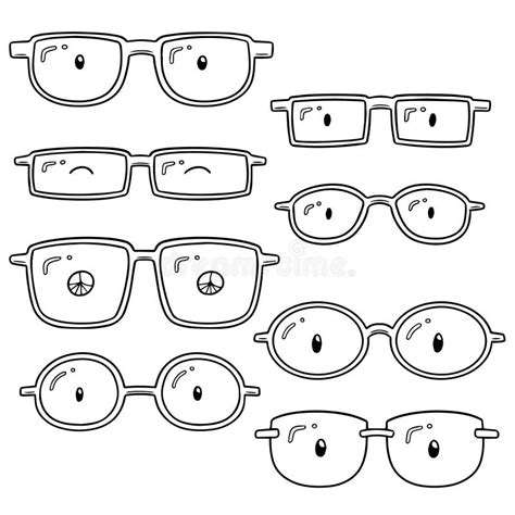 Vector Set Of Eyeglasses Stock Vector Illustration Of Icon 117700995