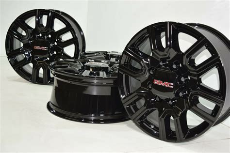 20″ Gmc Sierra At4 Denali 2500 3500 Hd Factory Oem 20 Inch Black Wheels