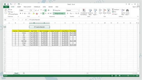 Cara Membuat Slip Gaji Di Excel