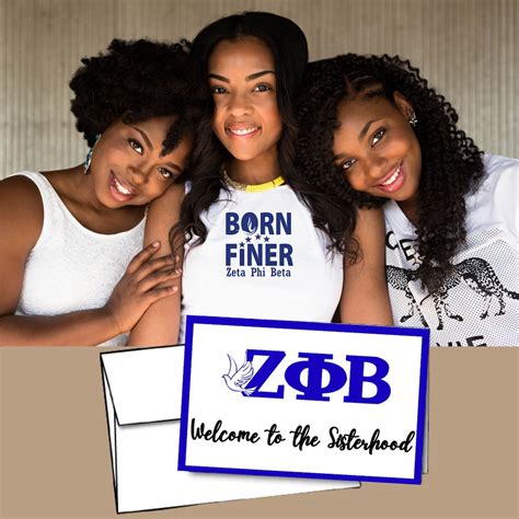 Zeta Phi Beta Welcome To The Sisterhood Card Sorority Probate Etsy