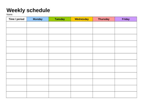 Weekly Schedule Templates New Edit Fill Sign Online Handypdf
