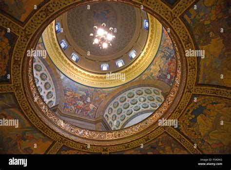 Inside View Of Missouri State Capital Dome In Jefferson City Stock