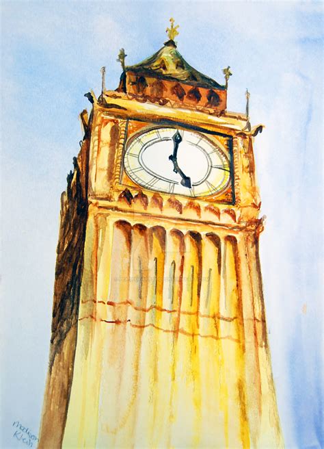 Big Ben Watercolor By Peaceofartshop On Deviantart